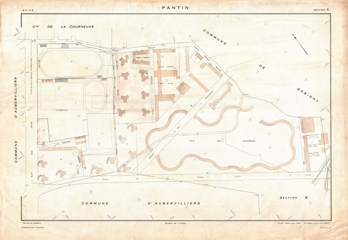 Cadastre rénové de 1959. - Section A : feuille parcellaire.