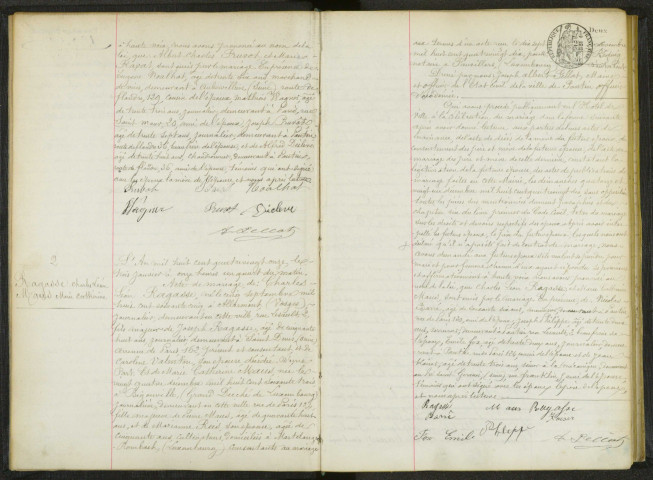 Commune de Pantin : registre des actes de mariage.