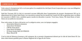 Basket-ball. - Championnat de Seine-Saint-Denis de basket 3x3 : article publié sur le site internet du comité départemental de la Seine-Saint-Denis de la Fédération française de basket-ball (FFBB).