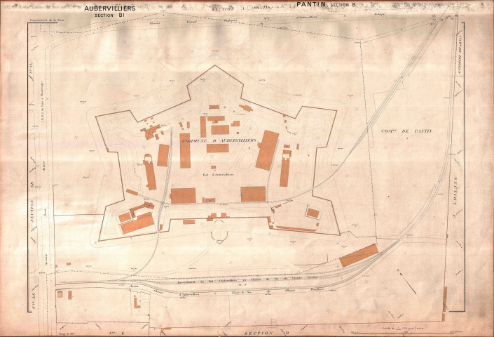 Cadastre rénové de 1955. - Section B : feuille parcellaire.