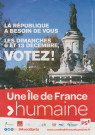 Élections régionales des 6 et 13 décembre 2015. - Premier tour : tract « La République a besoin de vous. Les dimanches 6 et 13 décembre, votez ! » de la liste conduite par Claude Bartolone.