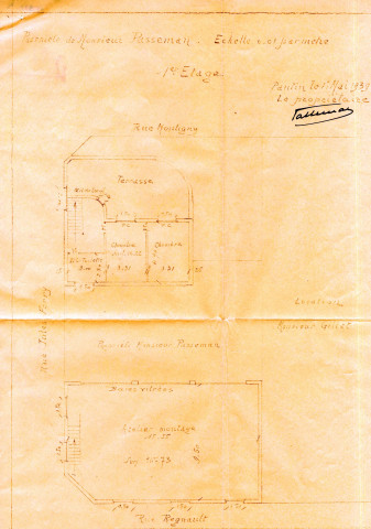 2 rue Regnault, rue Montigny, rue Jules-Ferry et rue Jules-Auffret [ancienne rue du Centre], construction d'un atelier de petite mécanique et de jouets et d'un pavillon : permis de construire.
