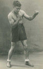 Portrait du boxeur Fred Dimacio : photographie noir et blanc.