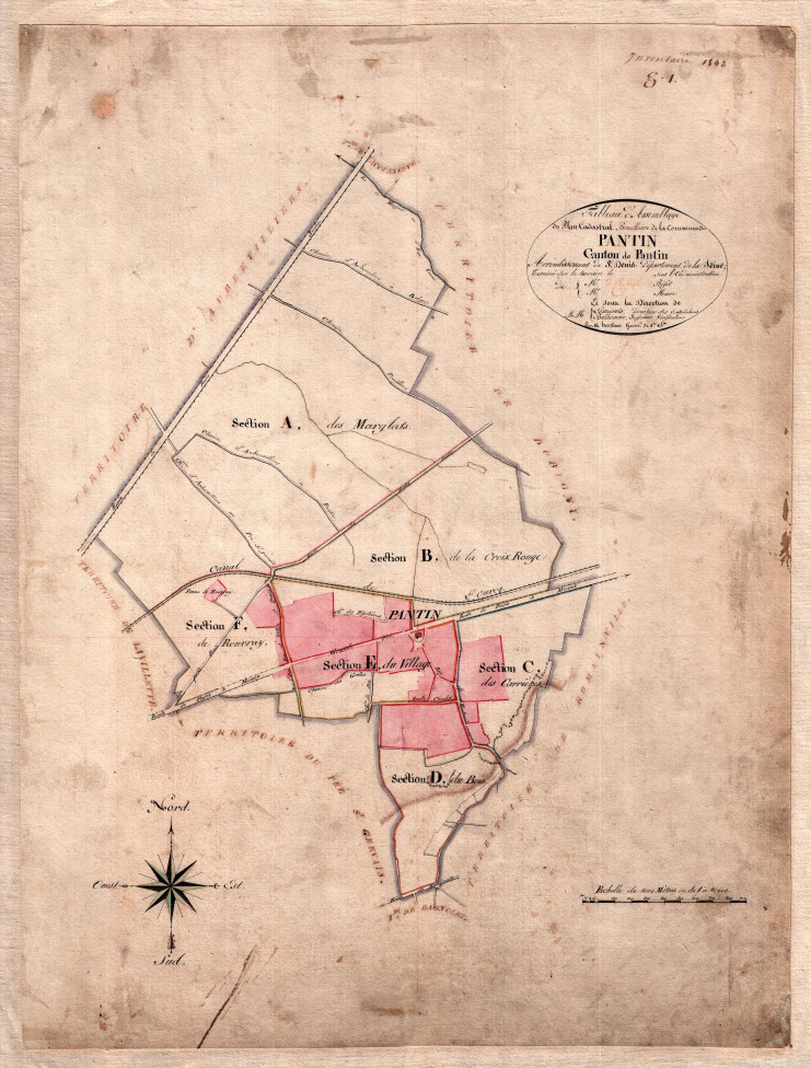 Plan cadastral représentant le territoire en 1811