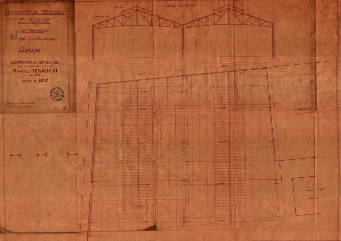 33 rue Victor-Hugo, construction d'un bâtiment industriel métallique : permis de construire.