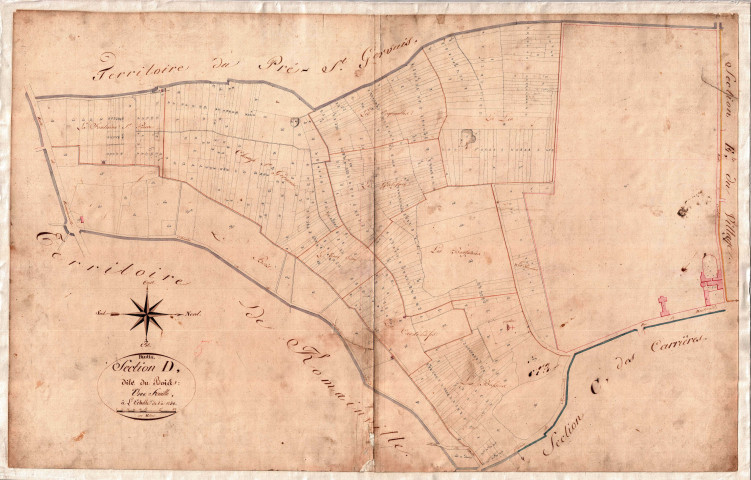 Cadastre parcellaire dit « napoléonien » de 1811. - Section D dite du Bois : feuille parcellaire.