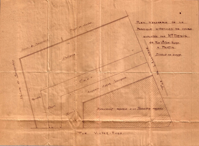 44 rue Victor-Hugo et rue Eugène-et-Marie-Louise-Cornet [ancienne rue de l'Alliance], construction d'une fonderie : permis de construire.