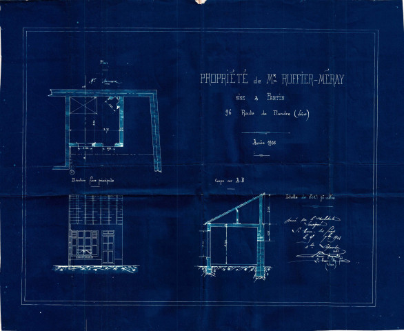 96 avenue Jean-Jaurès [ancienne route de Flandre] : permis de construire.
