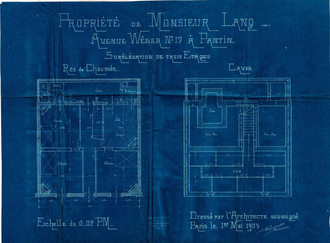 17 avenue Weber, surélévation de trois étages : permis de construire.