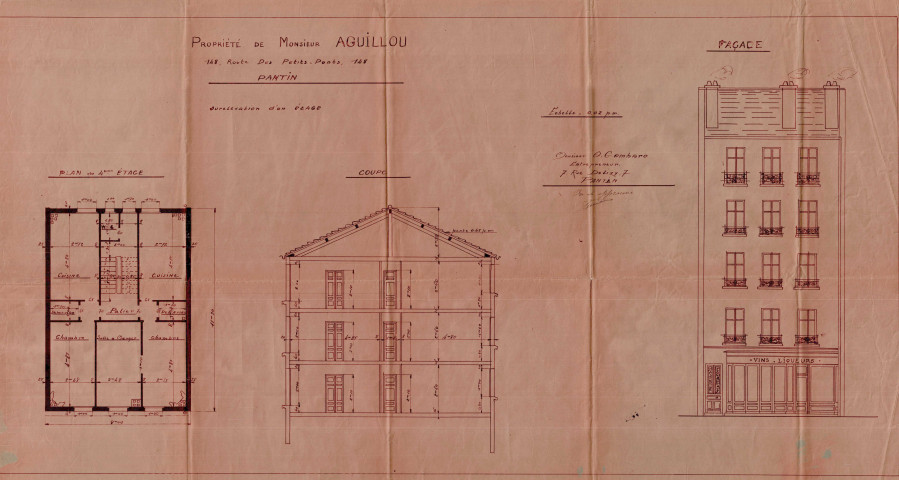 148 avenue du Général-Leclerc [ancienne route des Petits-Ponts], surélévation : permis de construire.