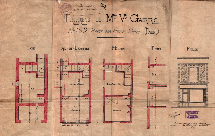 152 avenue du Général-Leclerc [ancienne route des Petits-Ponts] : permis de construire.