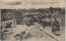 3357. Dirigeable évoluant au-dessus de la porte Jean-Jaurès à Pantin.