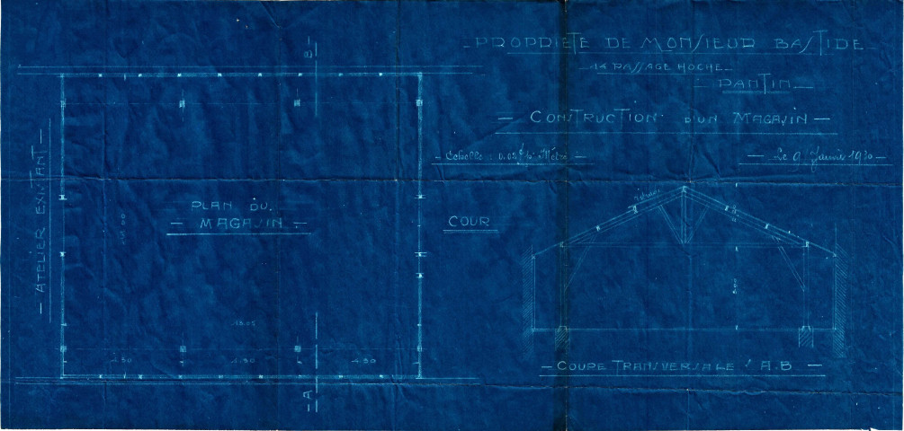 14 passage Roche, construction d'un magasin : permis de construire.