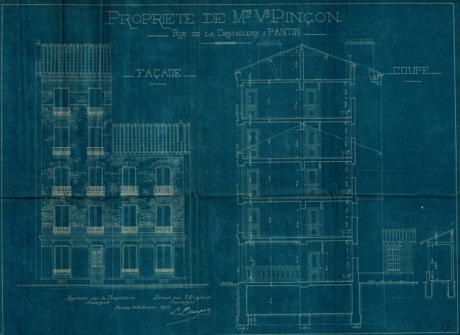 21 rue Honoré-d'Estienne-d'Orves [ancienne rue de la Cristallerie] et impasse des Grilles : permis de construire.