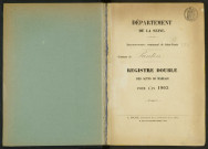 Commune de Pantin : registre des actes de mariage.