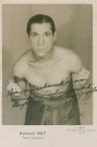 Portrait du boxeur Roland Ney de la team Maurice Guérault : photographie noir et blanc.
