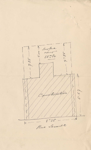 23 rue Lesault, exhaussement de deux étages : permis de construire.