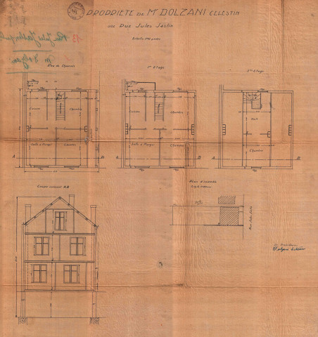 13 rue Jules-Jaslin, construction d'un pavillon d'habitation : permis de construire.