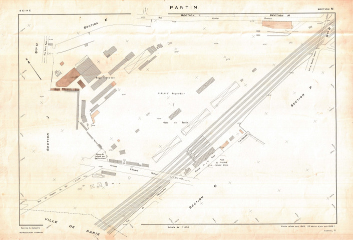 Cadastre rénové de 1959. - Section N : feuille parcellaire.