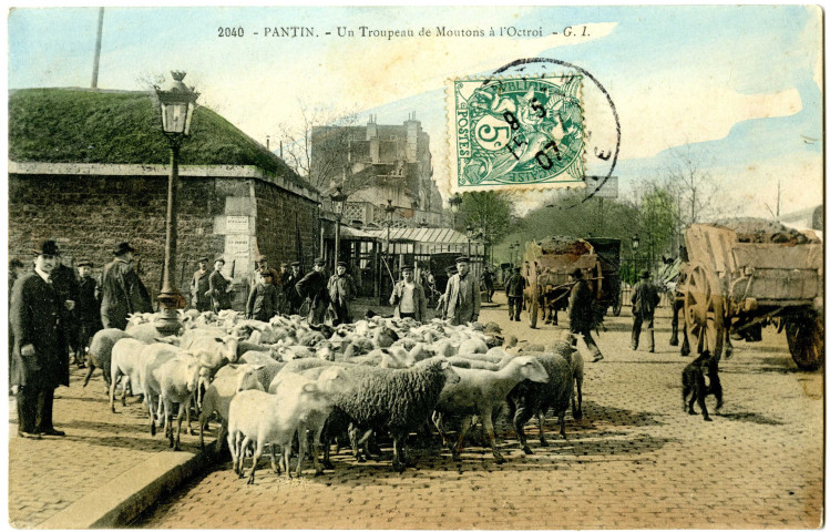 2040. Un troupeau de moutons à l'octroi