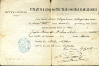 Baptême de Marie Werner [mère de Roger Hasenfratz] : extrait de registre.