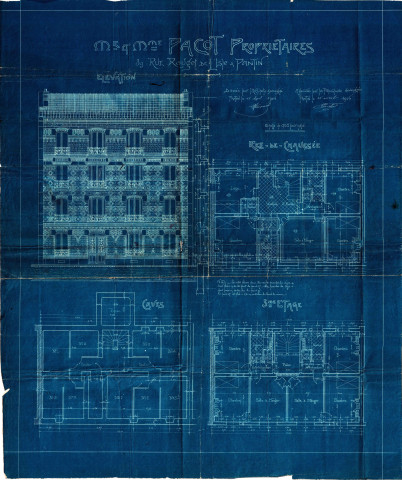 39 rue Rouget-de-Lisle, construction d'un immeuble de trois étages : permis de construire.