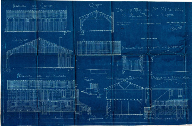 69 rue Charles-Nodier et 46 avenue Jean-Lolive [ancienne rue de Paris] : permis de construire.