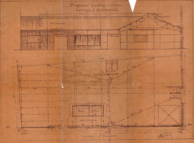 19 avenue Édouard-Vaillant, construction d'un garage à automobiles : permis de construire.