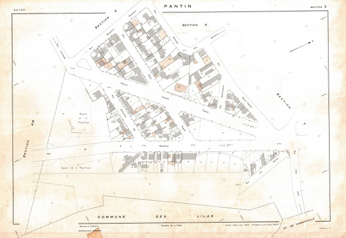 Cadastre rénové de 1959. - Section Z : feuille parcellaire.