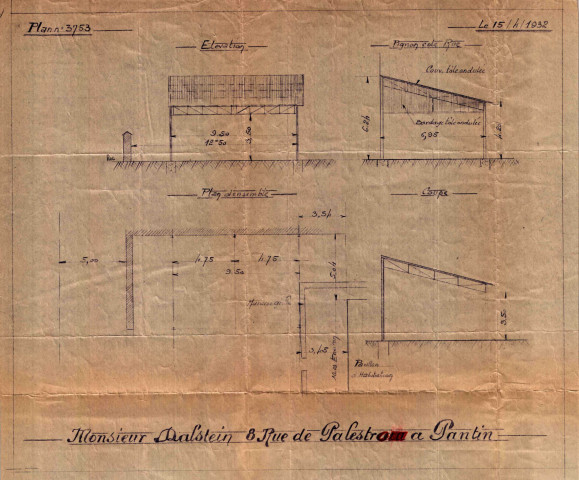8 rue Palestro, construction d'un hangar métallique : permis de construire.