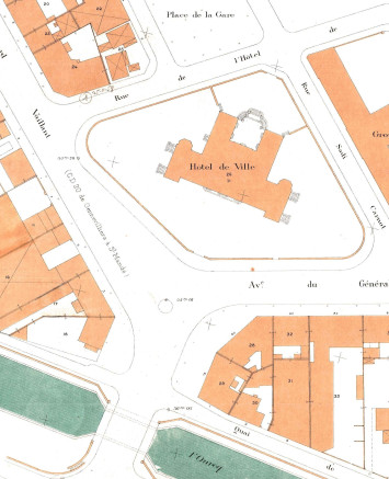 Extrait d'une feuille parcellaire du cadastre de 1955