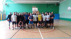 Basket-ball. - Entraînement au gymnase Henri-Wallon : photographie des joueurs.