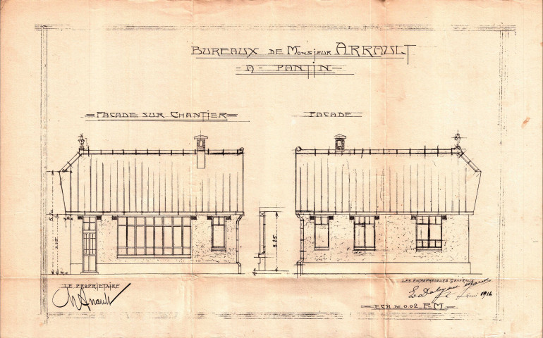 9 avenue Édouard-Vaillant [ancienne route d'Aubervilliers] : permis de construire.
