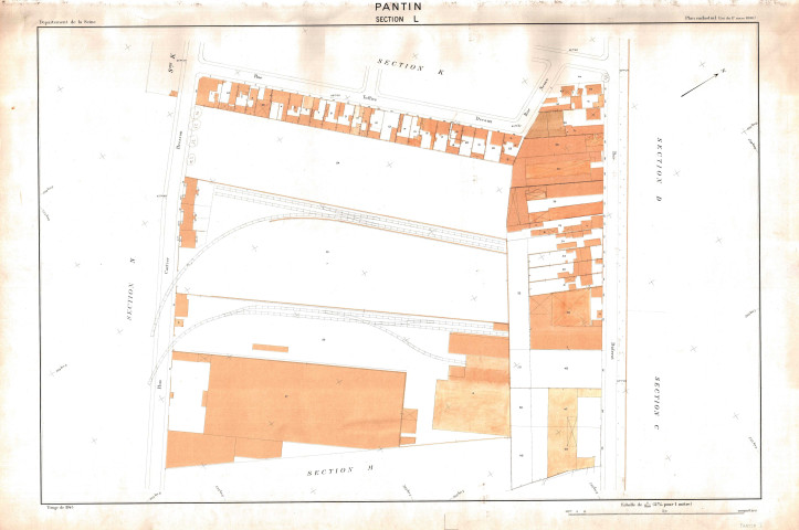 Cadastre rénové de 1955. - Section L : feuille parcellaire.