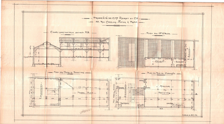 65 rue Charles-Nodier, construction de la savonnerie des Vallières : permis de construire.