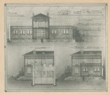 Bains-douches municipaux des Quatre-Chemins et de la rue de Montreuil : reproduction des plans d'architecte.