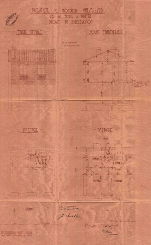 25 rue Méhul, surélévation de deux étages : permis de construire.