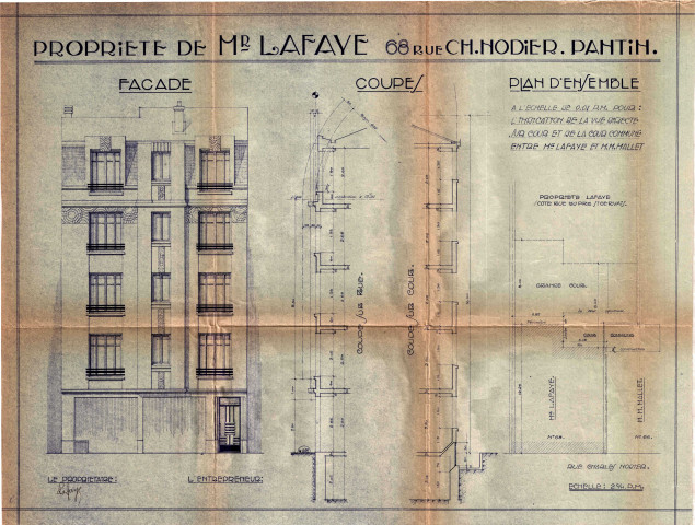 68 rue Charles-Nodier : permis de construire.