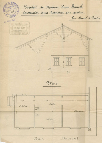 Rue du Cheval-blanc, construction d'une habitation pour gardien : permis de construire.