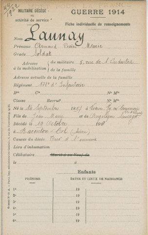 LAUNAY Armand Pierre Marie