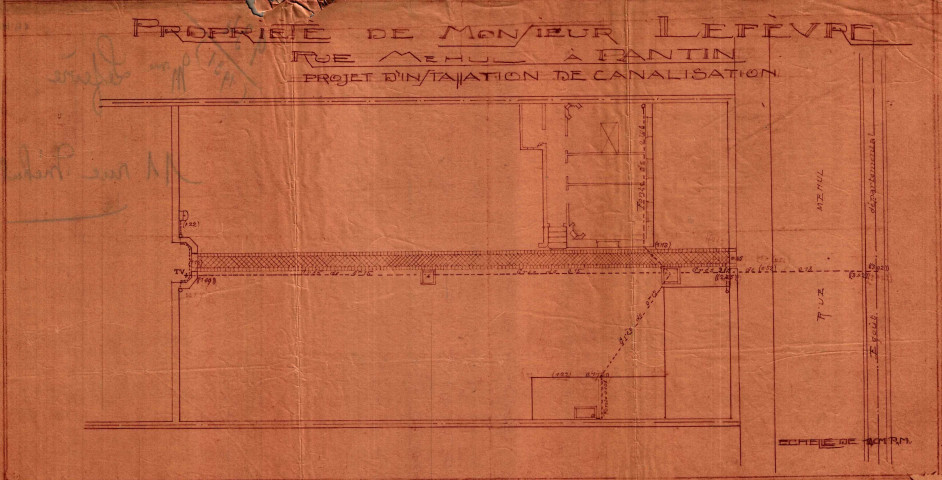 11 rue Méhul, installation de canalisation : permis de construire.