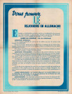 « Vous pouvez le rejoindre en Allemagne » : affiche.