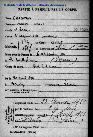 CHAMPAUX Marcel Eugène