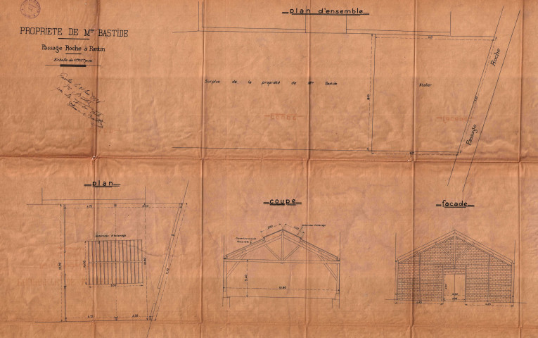 14 passage Roche, construction d'un hangar à usage d'atelier de réparation : permis de construire.