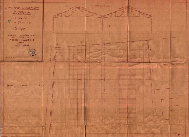 33 rue Victor-Hugo, construction d'un bâtiment industriel métallique : permis de construire.