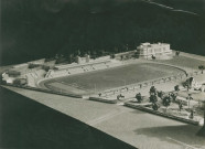 Stade Charles-Auray et environs, maquette de Florent Nanquette : photographie noir et blanc.
