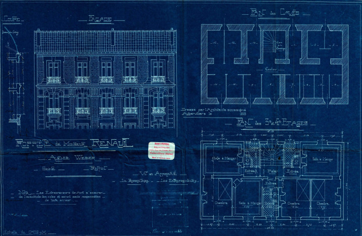 5 avenue Weber, exhaussement de deux étages : permis de construire.
