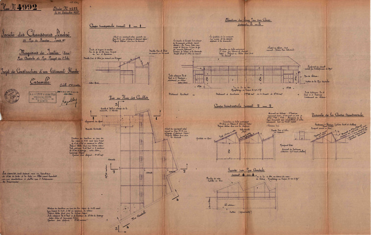 Rue de Candale et 41 rue Rouget-de-Lisle, projet de construction d'un bâtiment Sheeds : permis de construire.