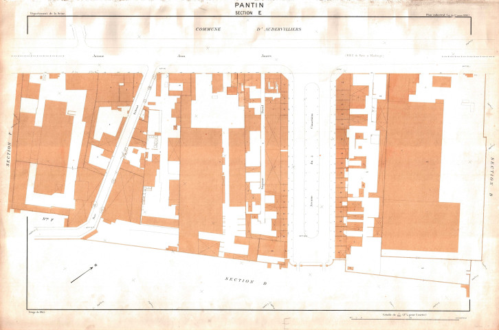 Cadastre rénové de 1955. - Section E : feuille parcellaire.