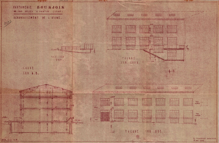 40 rue Delizy [ancien 22 rue Delizy] et chemin Latéral-au-Chemin-de-Fer, agrandissement par la construction d'un bâtiment industriel de deux étages sur sous-sol : permis de construire.